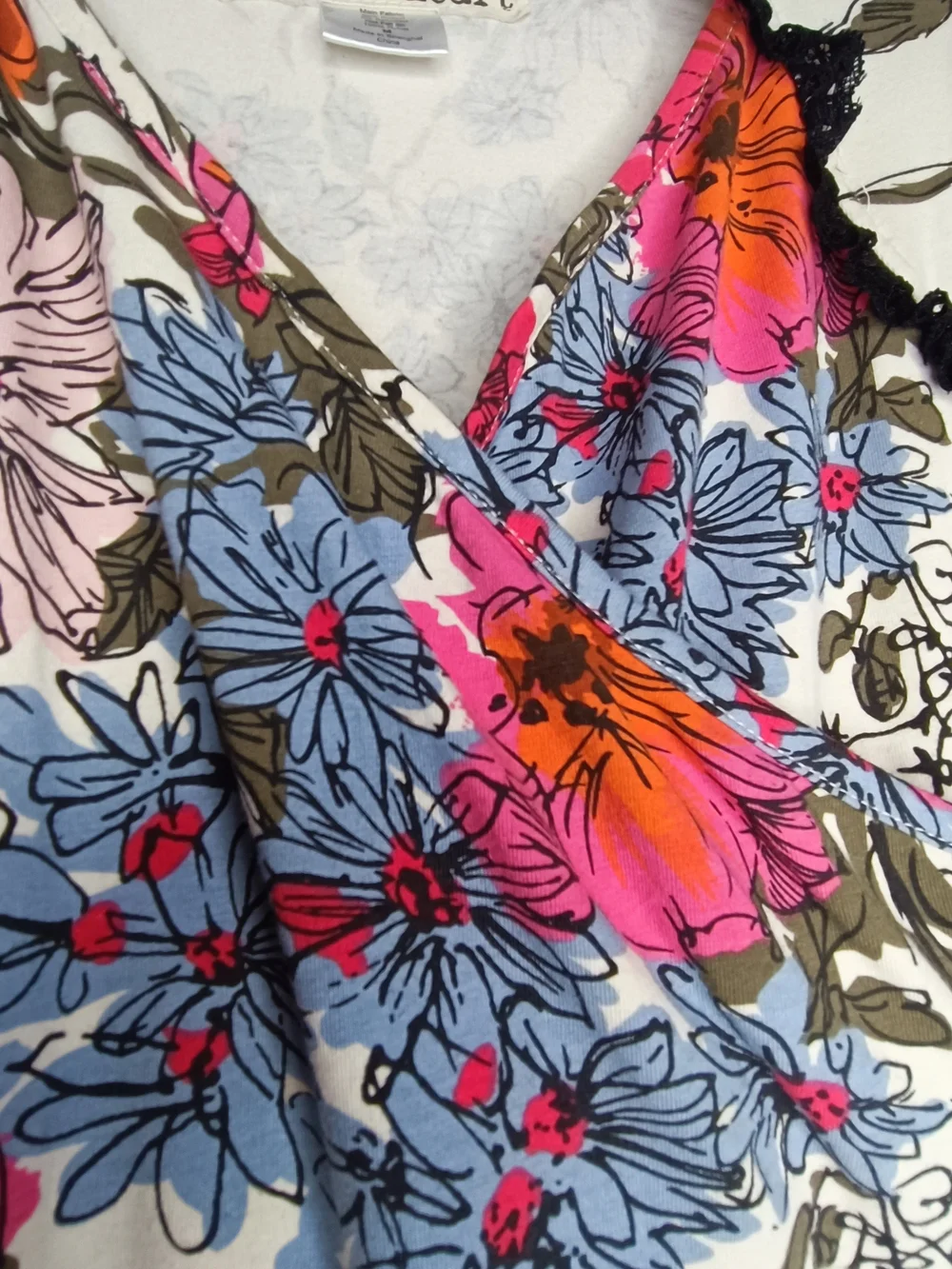 Effie's Heart Stargazing Midi Dress  Floraison Floral Print Black Ruffle Trim M - Picture 11 of 11